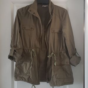 Olive military jacket-- size S